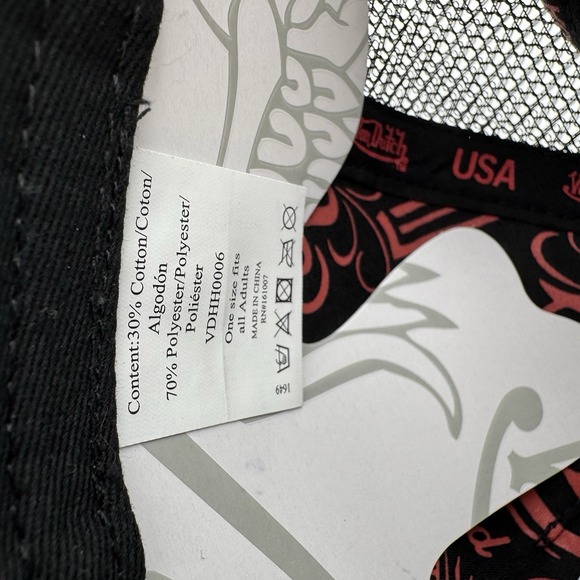 NWT Von Dutch Red Roses Flowers Trucker Hat Snapback Cap Mesh Y2K Style Mesh - Picture 7 of 8